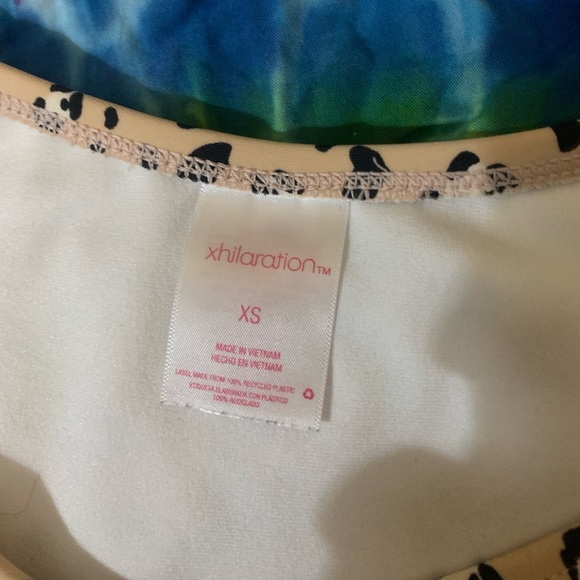 Xhilaration Leopard Print Bandeau Off The Shoulder Lace Up Bikini Top & Bottoms - Picture 4 of 6